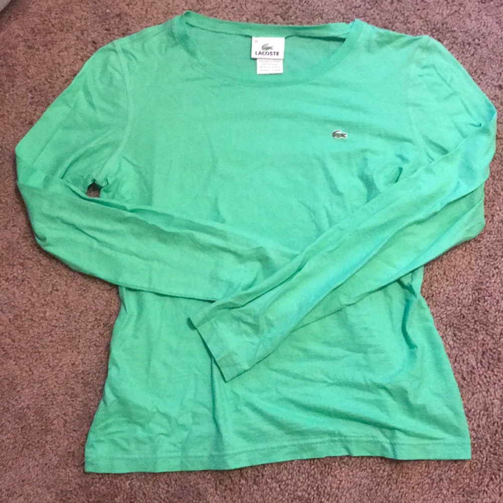 Green Lacoste long sleeve shirt